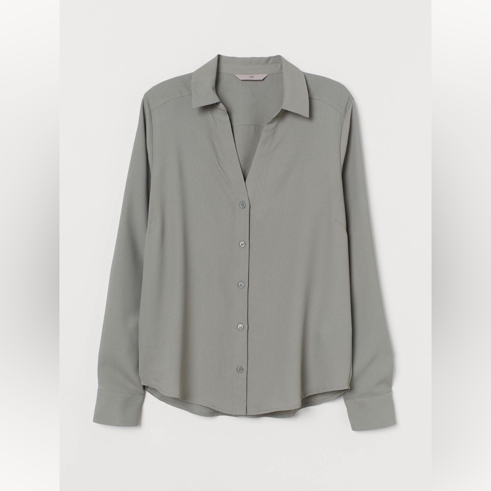 NWT Sage Long-sleeve V-neck Blouse, H&M, Size S